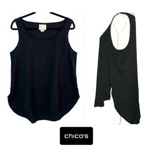 Chico’s Marla Wynn for Chico’s Sleeveless Tunic Black Size L